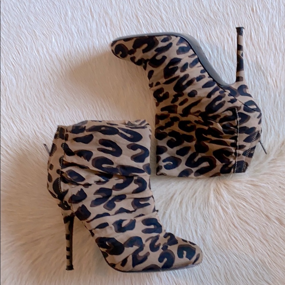 Elizabeth & James Leopard Print Ankle Boots